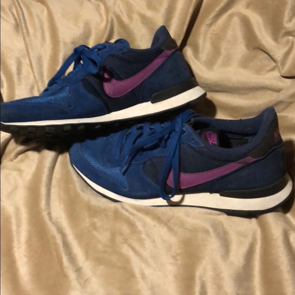 Blue and Purple Nike sneakers